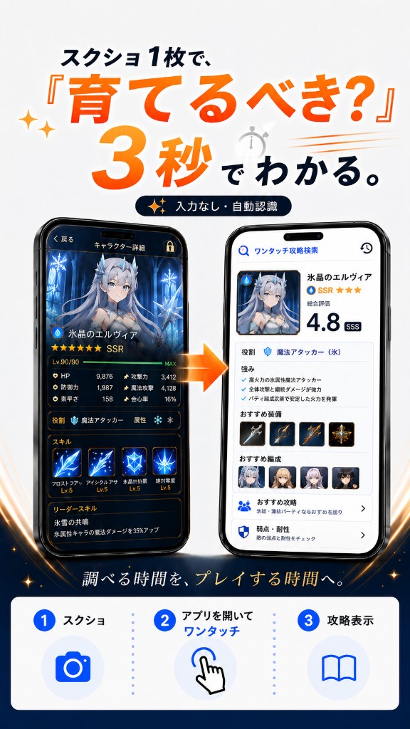 スクショ1枚で『育てるべき?』が3秒でわかる
