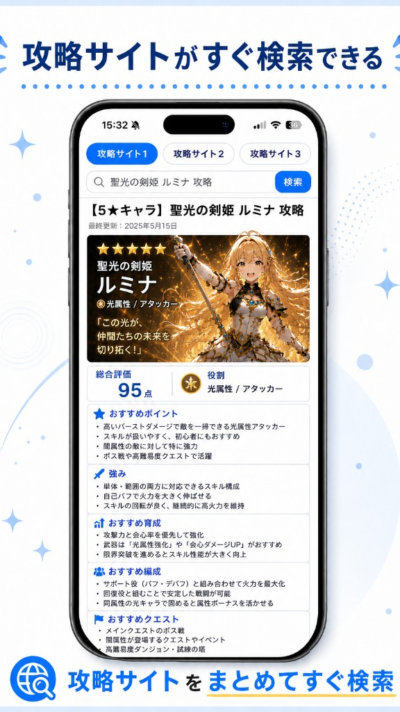 攻略サイトをまとめて表示